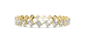 Architectural Emerald and Radiant Cut Statement Tennis Bracelet - Image 3