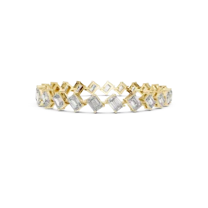 Geometric Emerald and Radiant Cut Statement Tennis Bracelet - Image 3