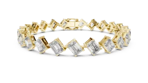 Architectural Emerald and Radiant Cut Statement Tennis Bracelet - Image 2
