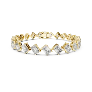 Geometric Emerald and Radiant Cut Statement Tennis Bracelet - Image 2