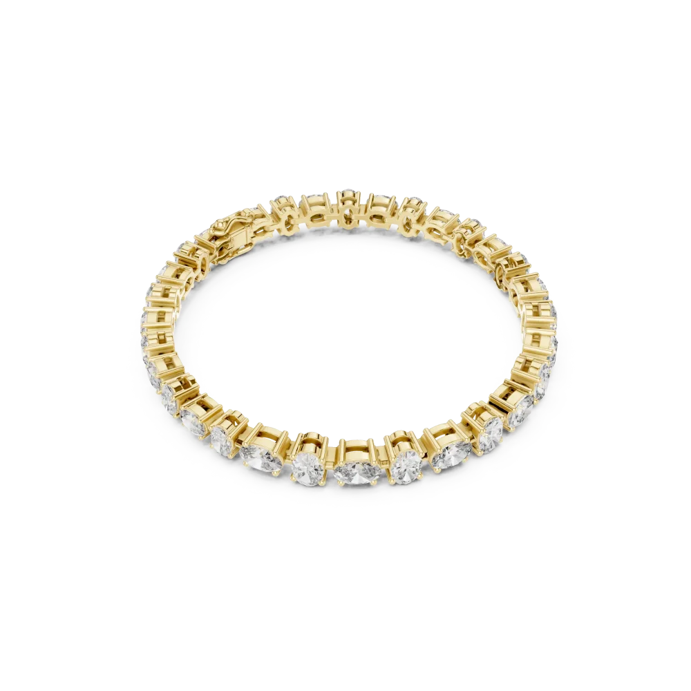 Adorn your wrist with our Ethereal Oval Cut tennis bracelet, featuring brilliant DIAMEUR lab-grown diamonds. A modern classic for any occasion.
