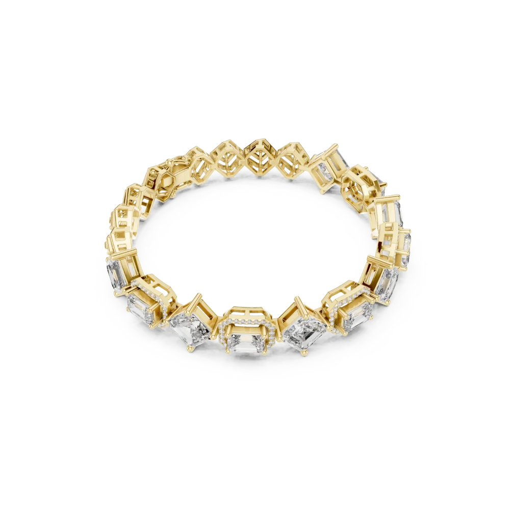 Discover the radiant brilliance of our statement tennis bracelet featuring DIAMEUR lab-grown diamonds. Elevate your collection with modern elegance.
