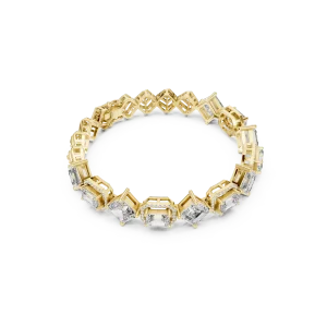 Symmetry Emerald and Round Pavé-Set Statement Bracelet