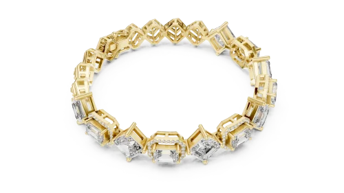 Luminary Geometric Emerald and Princess Cut Tennis Bracelet