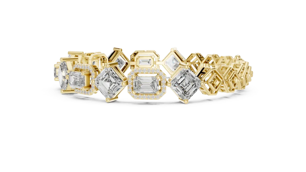 Luminary Geometric Emerald and Princess Cut Tennis Bracelet - Image 3