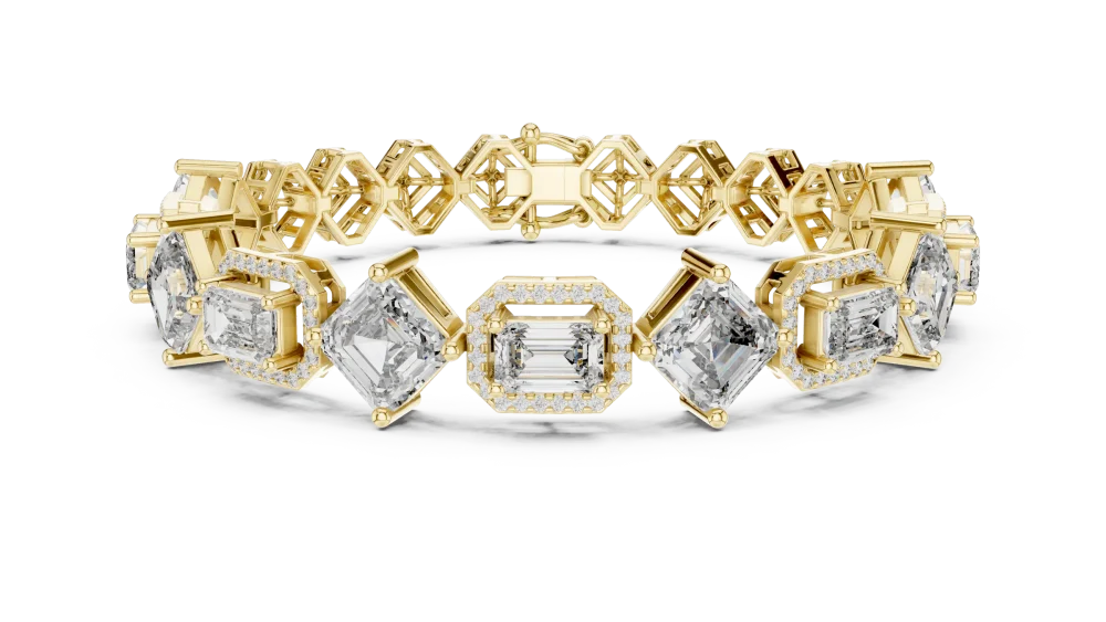 Luminary Geometric Emerald and Princess Cut Tennis Bracelet - Image 2