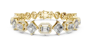 Luminary Geometric Emerald and Princess Cut Tennis Bracelet - Image 2
