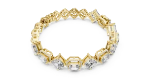 Luminary Emerald and Round Geometric Tennis Bracelet - Image 2