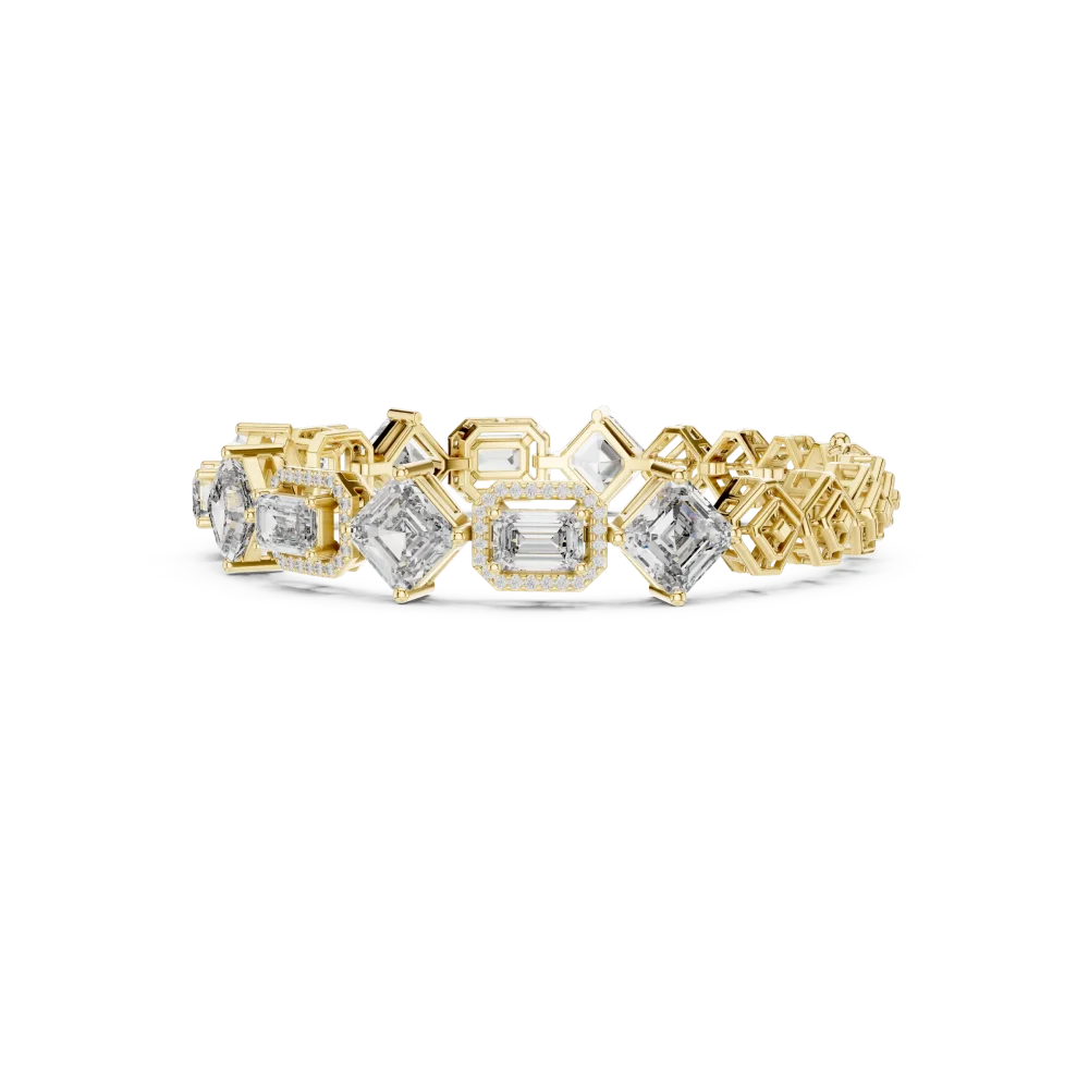 Symmetry Emerald Geometric Frame Tennis Bracelet - Image 3