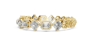 Luminary Emerald and Round Geometric Tennis Bracelet - Image 4