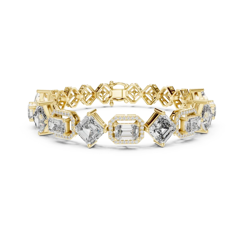 Symmetry Emerald Geometric Frame Tennis Bracelet - Image 2