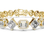 Luminary Emerald and Round Geometric Tennis Bracelet