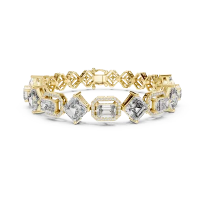 Symmetry Emerald Geometric Frame Tennis Bracelet - Image 2