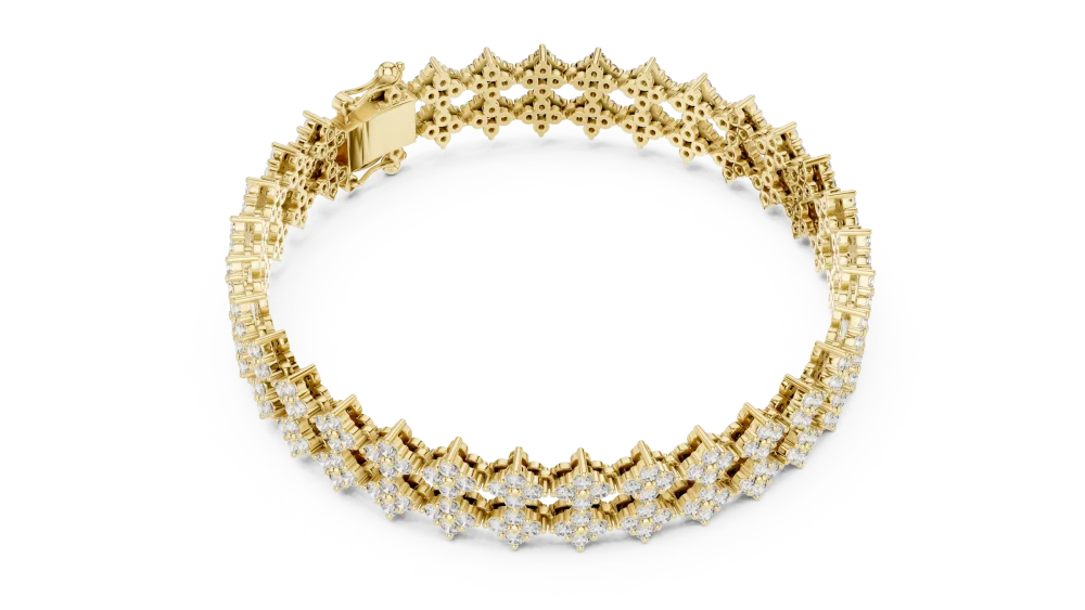 Discover the radiant brilliance of our architectural DIAMEUR diamond tennis bracelet. Expertly handcrafted for a modern, high-fashion statement. Shop now.