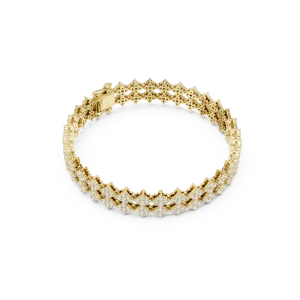 Luminary Round Brilliant Pavé-Set Geometric Tennis Bracelet