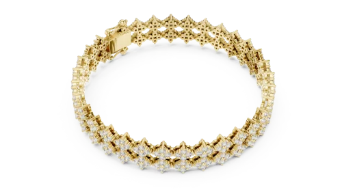 Luminary Round Brilliant Geometric Statement Tennis Bracelet