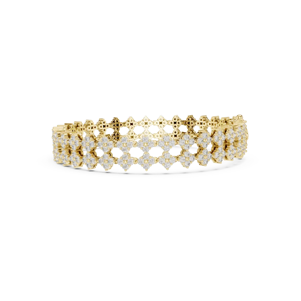 Luminary Round Brilliant Pavé-Set Geometric Tennis Bracelet - Image 3