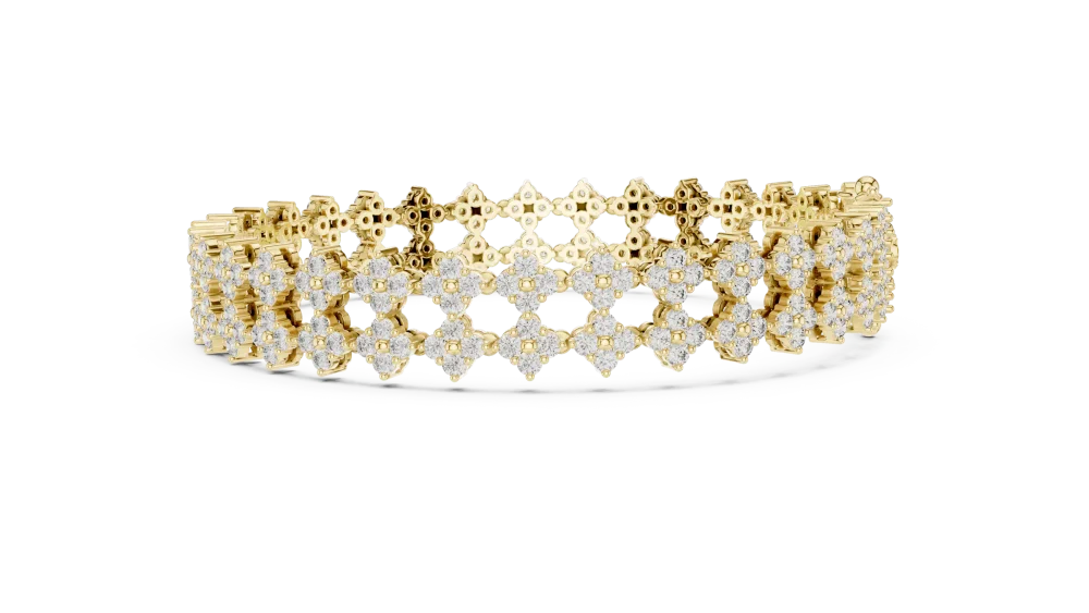 Luminary Round Brilliant Geometric Statement Tennis Bracelet - Image 3