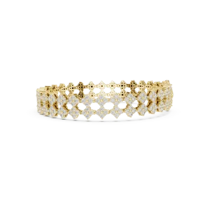 Luminary Round Brilliant Pavé-Set Geometric Tennis Bracelet - Image 3