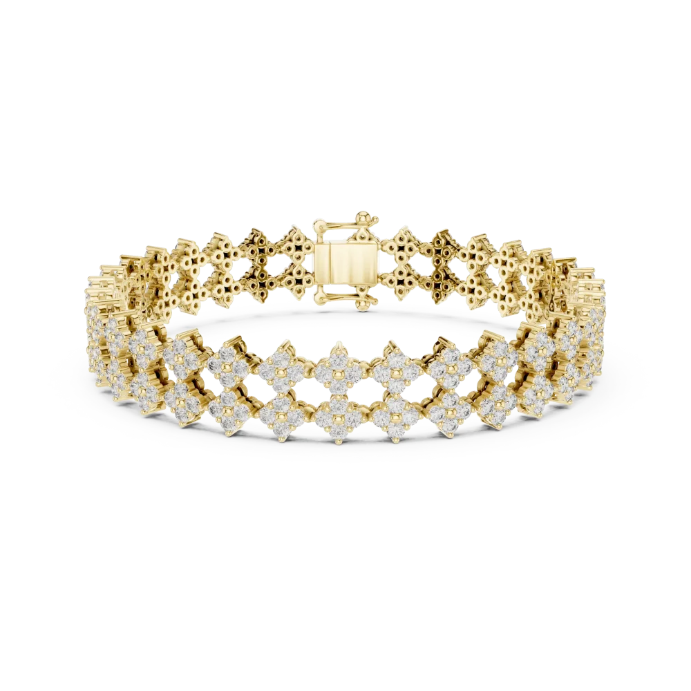 Luminary Round Brilliant Pavé-Set Geometric Tennis Bracelet - Image 2