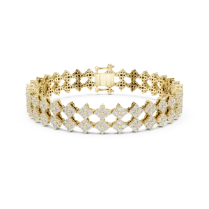 Luminary Round Brilliant Pavé-Set Geometric Tennis Bracelet - Image 2