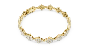 Luminary Geometric Pavé-Set Round Brilliant Tennis Bracelet