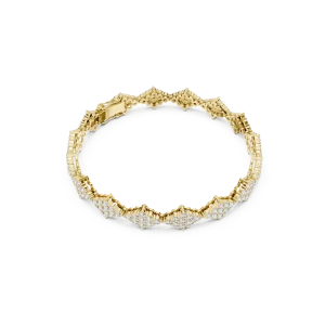 Geometric Symmetry Round Cut Diamond Statement Tennis Bracelet
