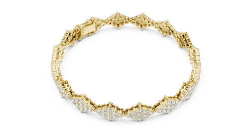 Luminary Geometric Pavé-Set Round Brilliant Tennis Bracelet