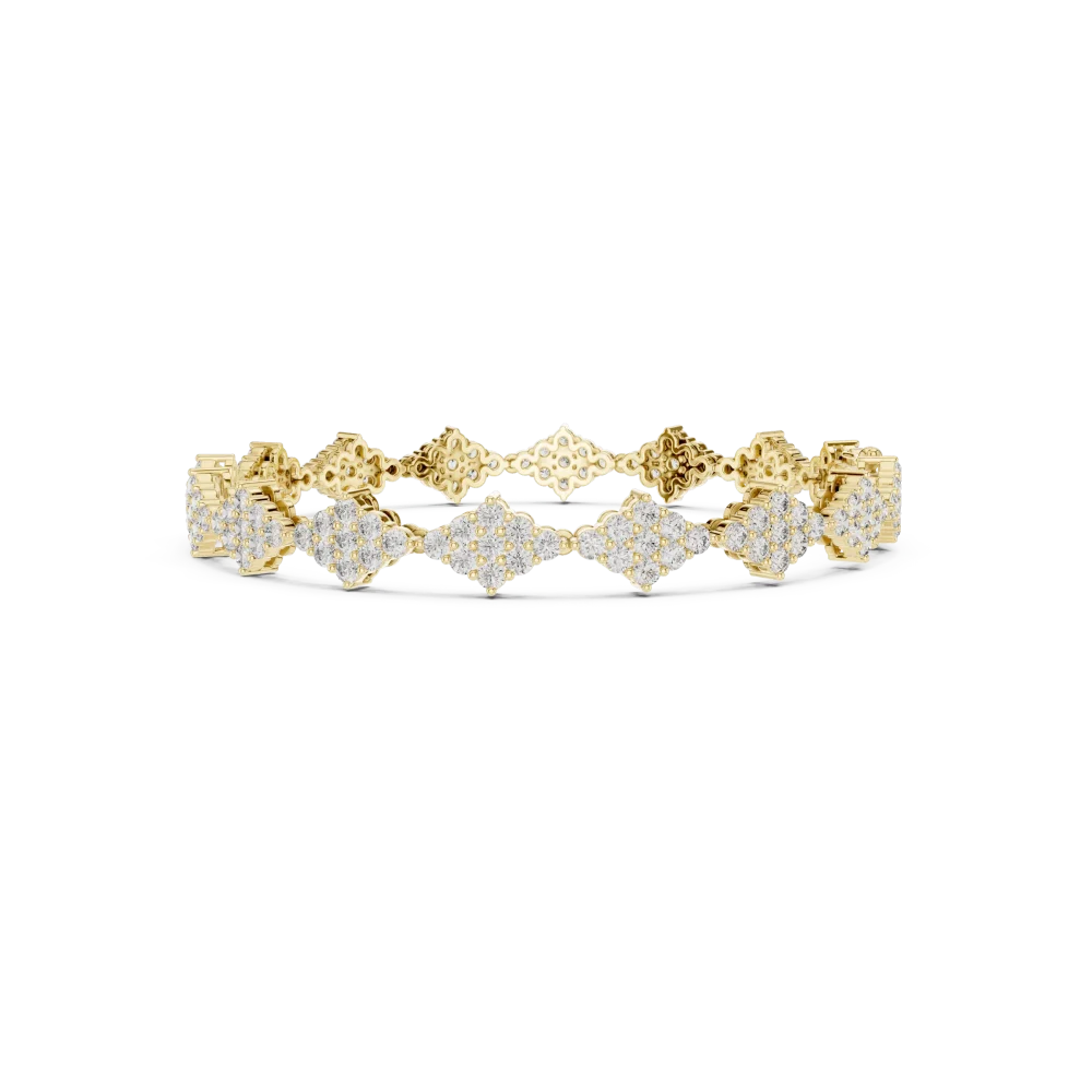 Geometric Symmetry Round Cut Diamond Statement Tennis Bracelet - Image 3