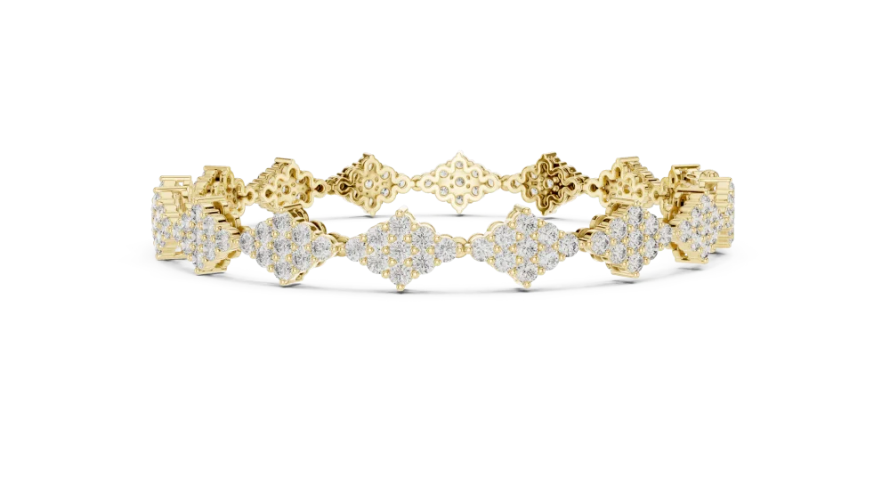 Luminary Geometric Pavé-Set Round Brilliant Tennis Bracelet - Image 3