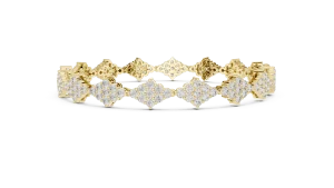 Luminary Geometric Pavé-Set Round Brilliant Tennis Bracelet - Image 3
