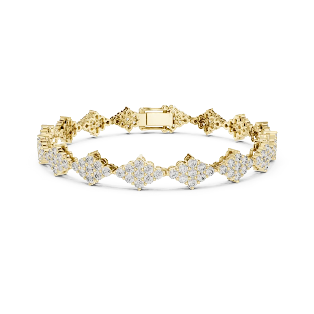 Geometric Symmetry Round Cut Diamond Statement Tennis Bracelet - Image 2