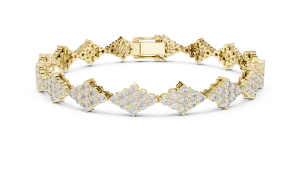 Luminary Geometric Pavé-Set Round Brilliant Tennis Bracelet - Image 2