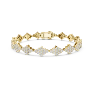 Geometric Symmetry Round Cut Diamond Statement Tennis Bracelet - Image 2