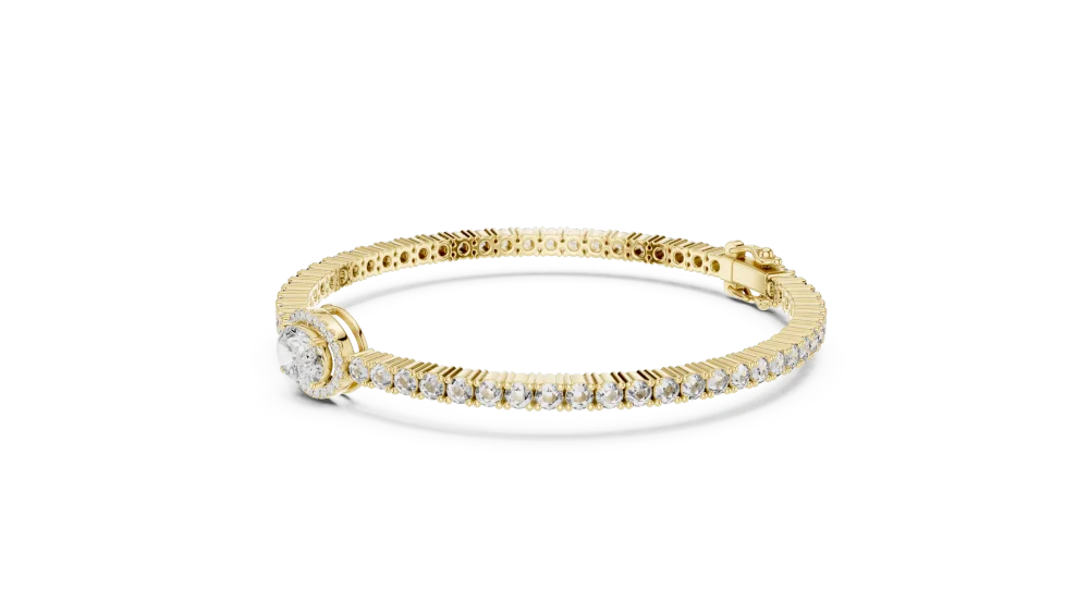 Ethereal Oval Luminary Halo Tennis Bracelet - Image 3