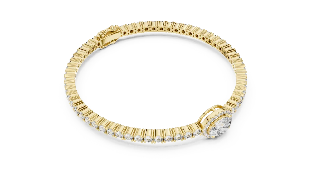 Ethereal Oval Luminary Halo Tennis Bracelet - Image 2