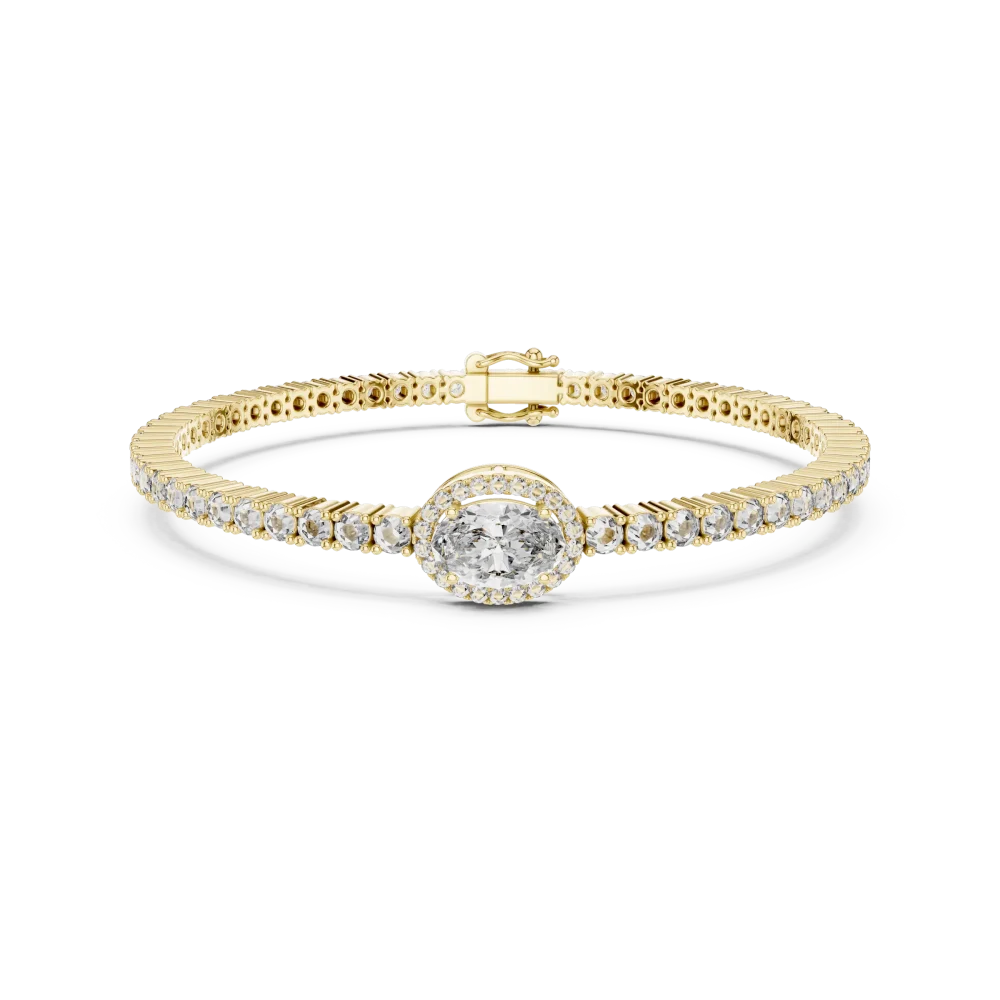 Luminary Oval Halo and Round Brilliant Tennis Bracelet - Image 2
