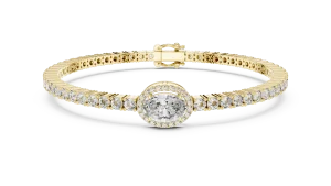 Ethereal Oval Luminary Halo Tennis Bracelet