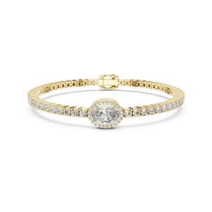 Luminary Oval Halo and Round Brilliant Tennis Bracelet - Image 2