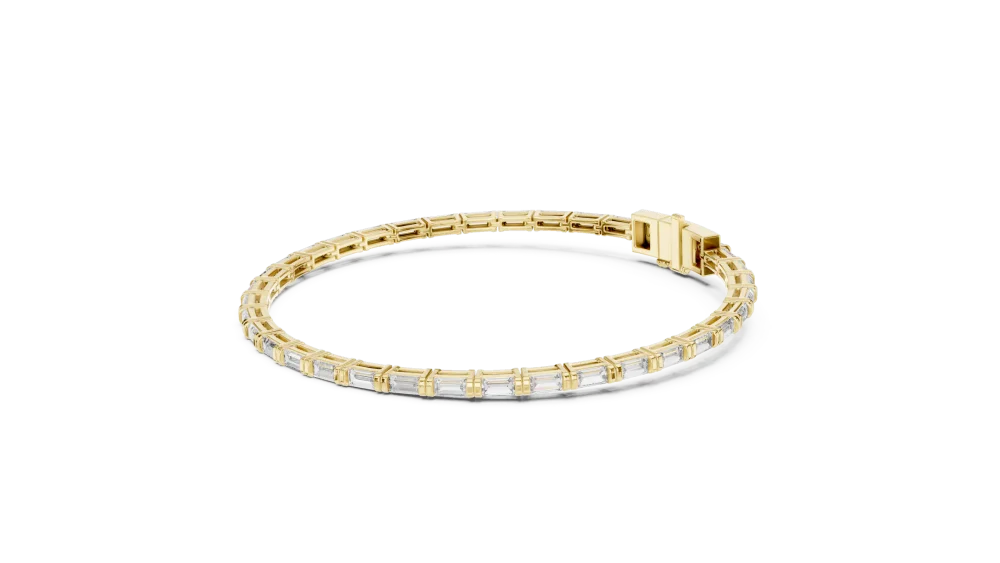 Symmetry Baguette Linear Frame Tennis Bracelet - Image 3