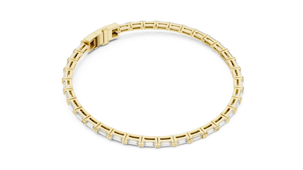 Symmetry Baguette Linear Frame Tennis Bracelet - Image 2