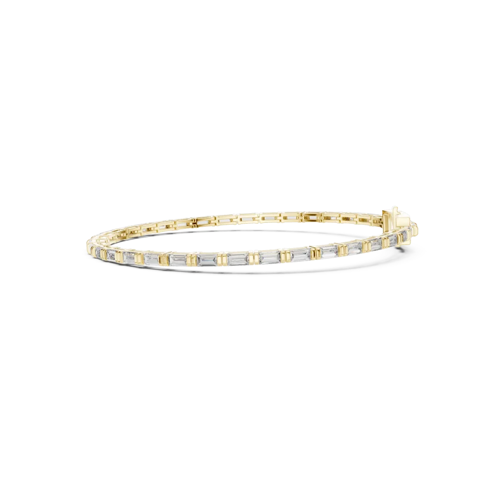 Symmetry Baguette Linear Channel-Set Tennis Bracelet - Image 3