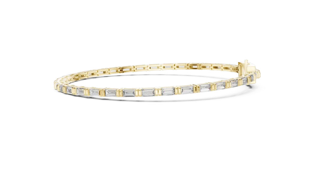 Symmetry Baguette Linear Frame Tennis Bracelet - Image 4