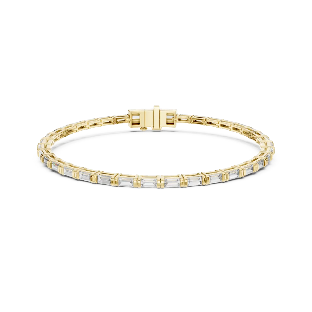 Symmetry Baguette Linear Channel-Set Tennis Bracelet - Image 2