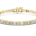 Architectural Emerald Cut Linear Link Tennis Bracelet