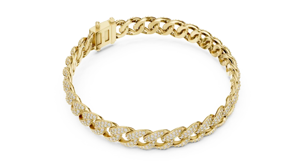 Infinite Pavé-Set Round Brilliant Cubano Statement Bracelet - Image 2