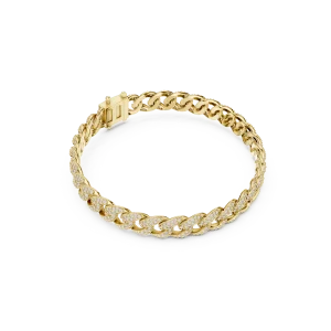 Luminary Pavé-Set Round Brilliant Cubano Link Bracelet