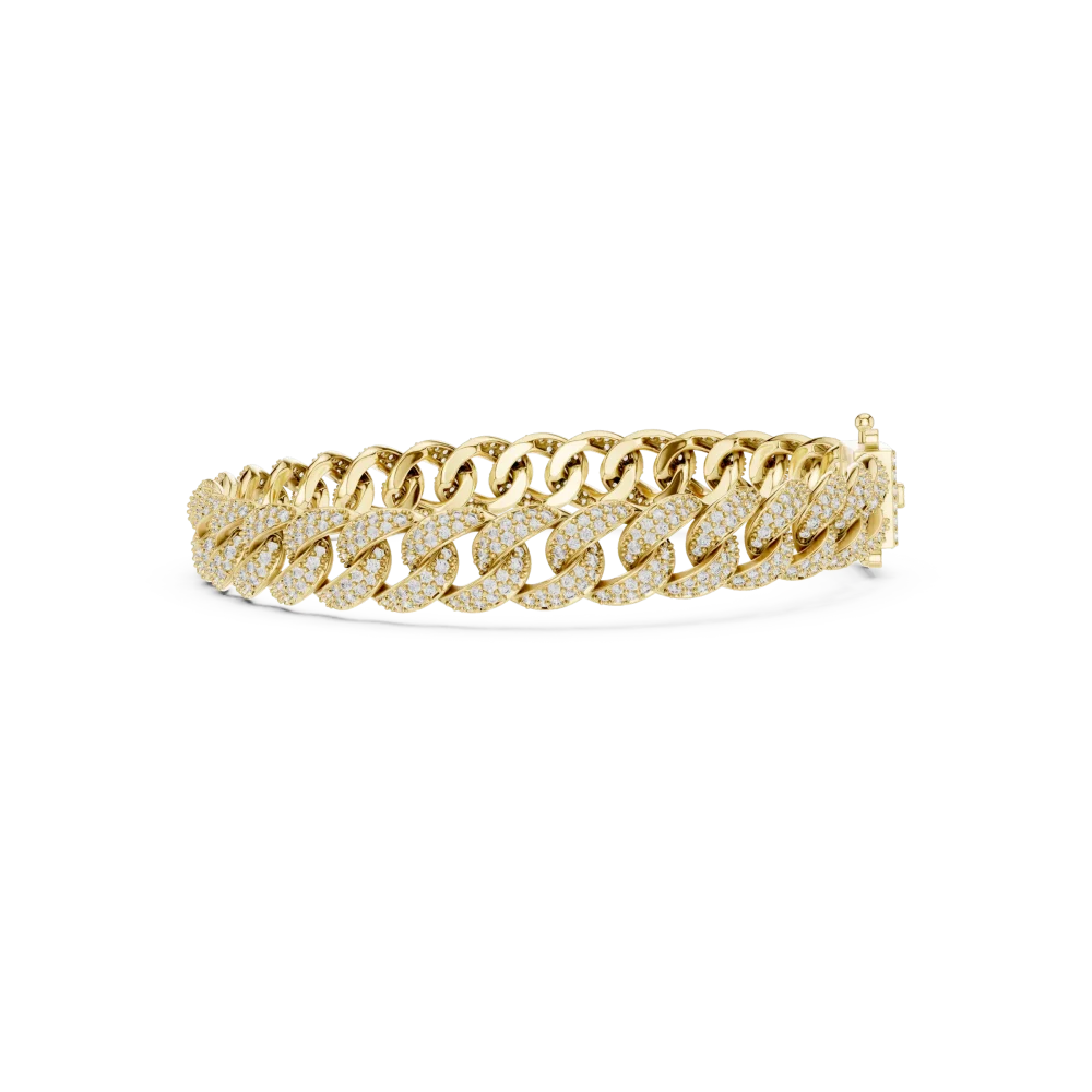 Luminary Pavé-Set Round Brilliant Cubano Link Bracelet - Image 3