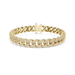 Luminary Pavé-Set Round Brilliant Cubano Link Bracelet - Image 2