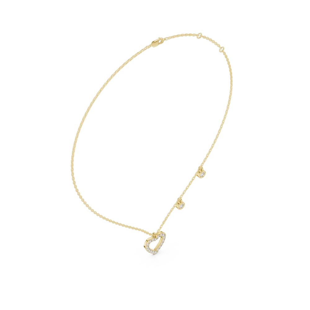 Luminary Heart Silhouette Pavé-Set Diamond Pendant Necklace - Image 3
